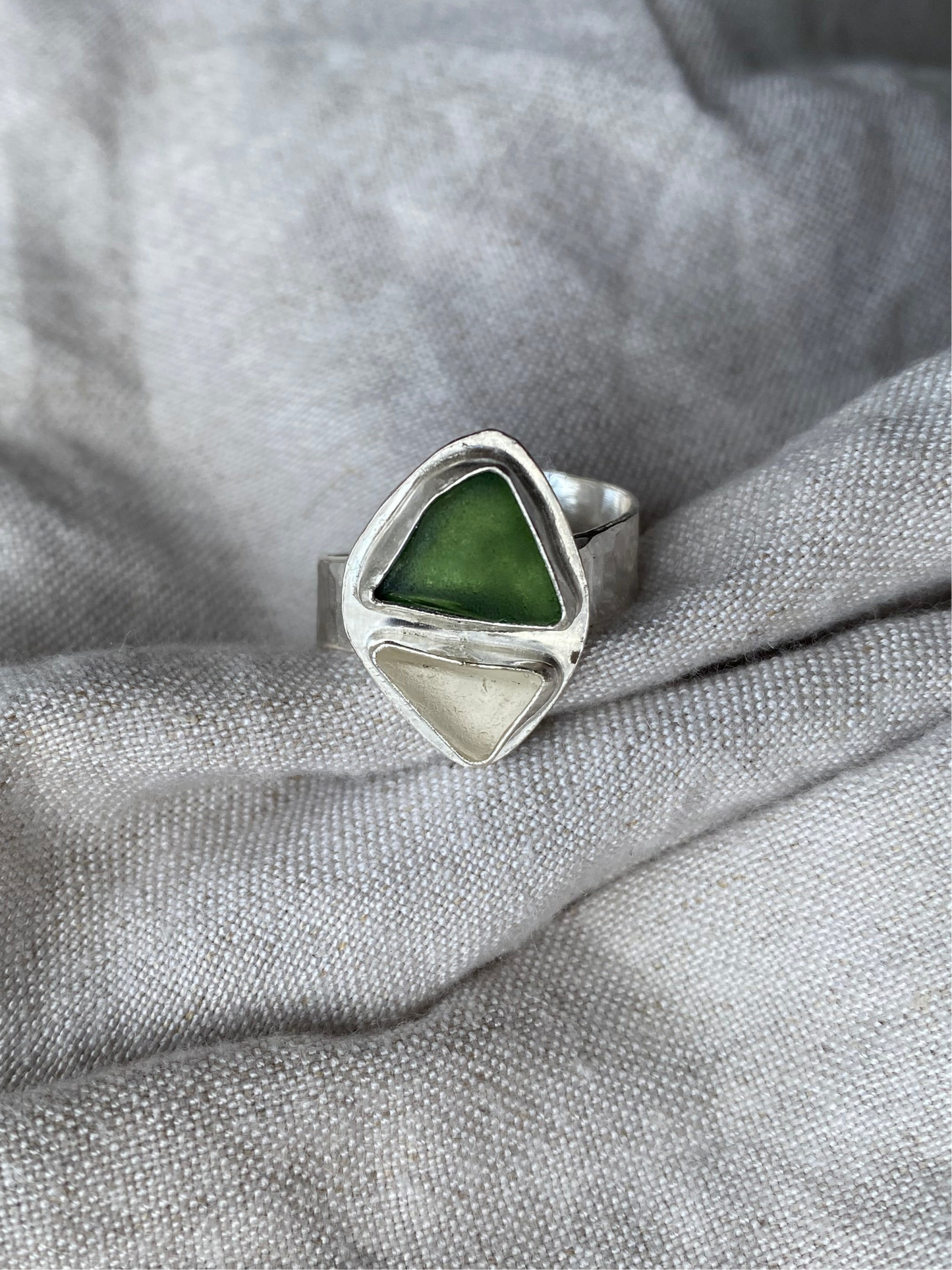 Double Seaglass Ring - Custom