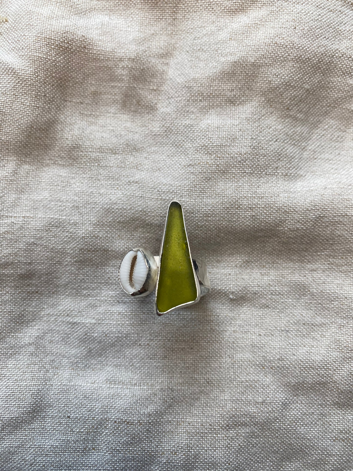 Seaglass & Shell Ring