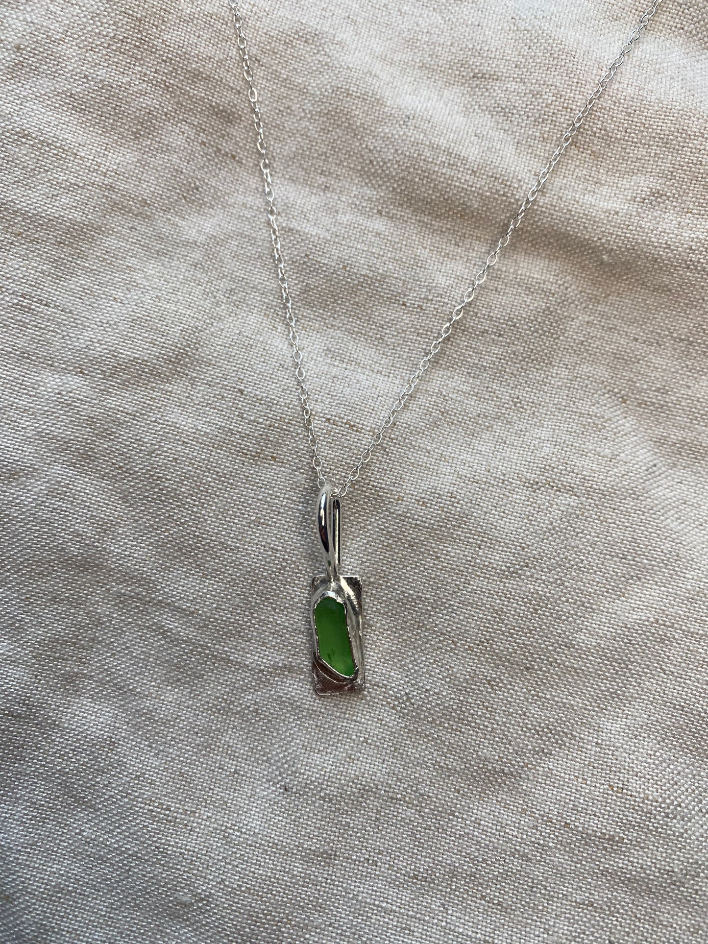 Mini Hammered Necklace - Green