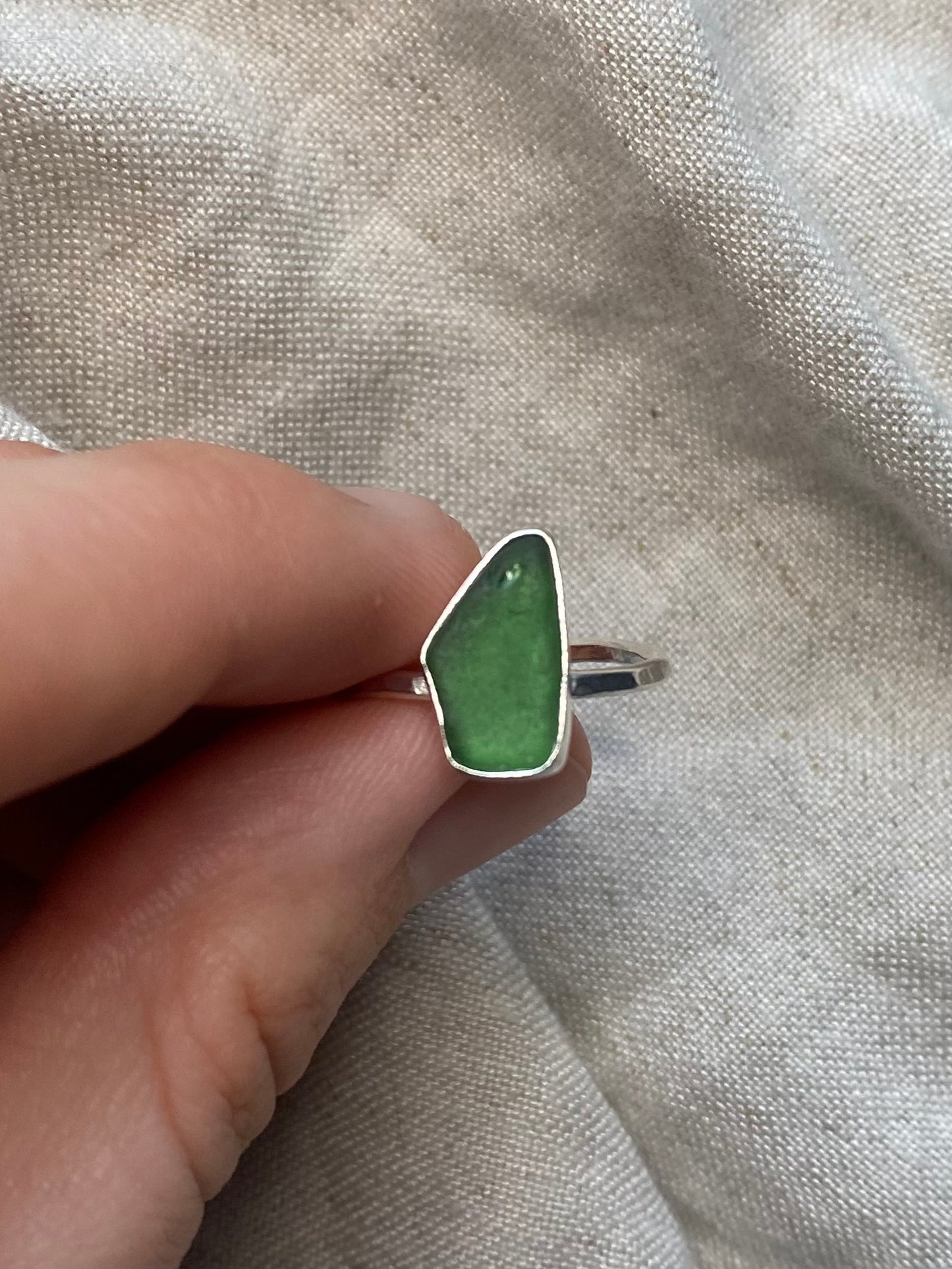 Green Thin Band Ring