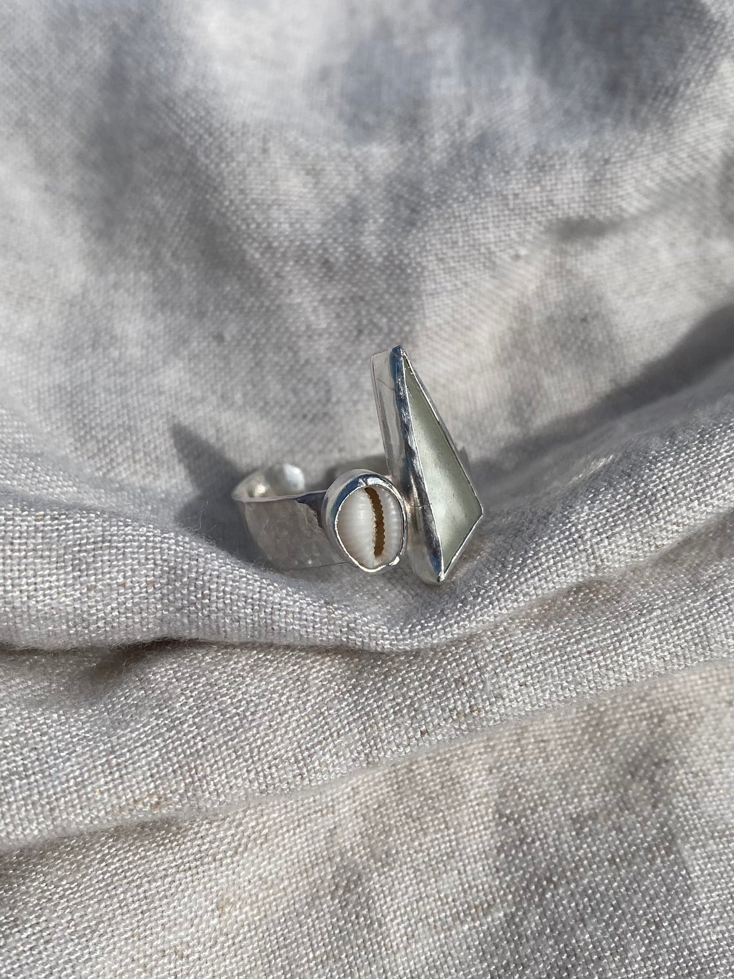 Seaglass & Shell Ring