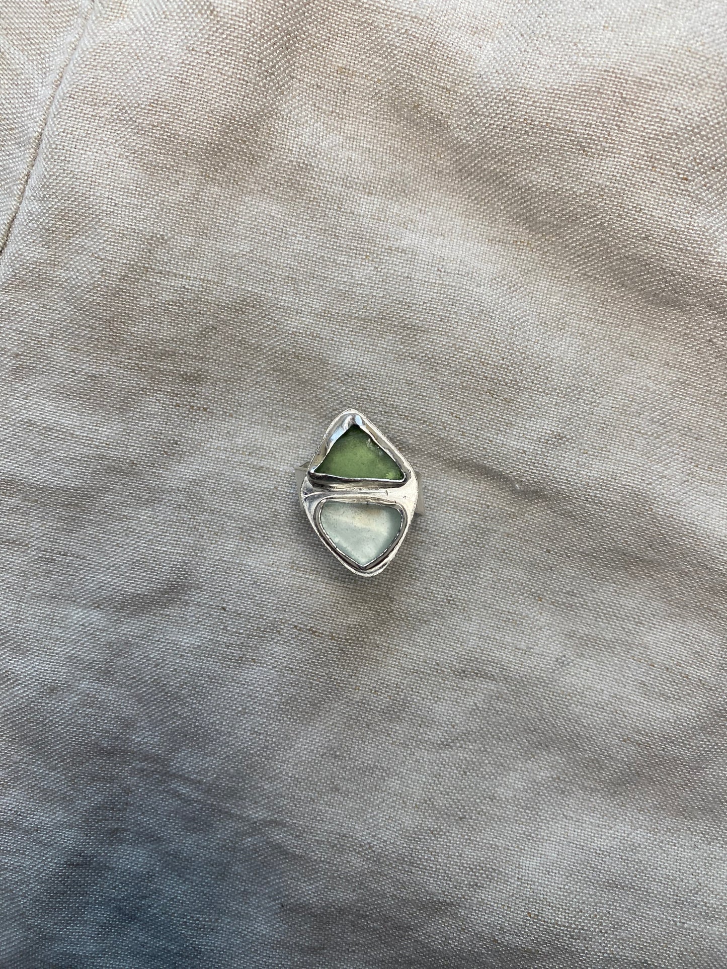 Double Seaglass Ring