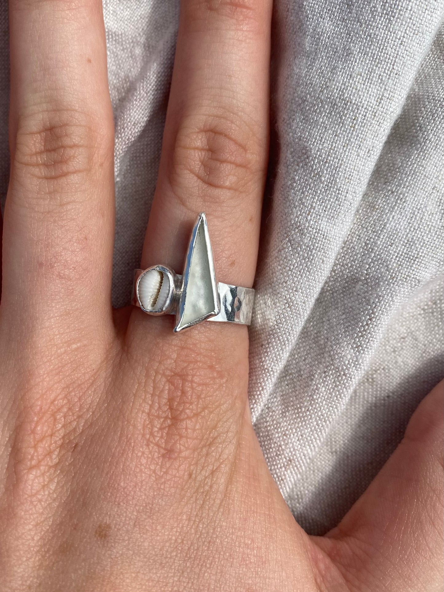 Seaglass & Shell Ring