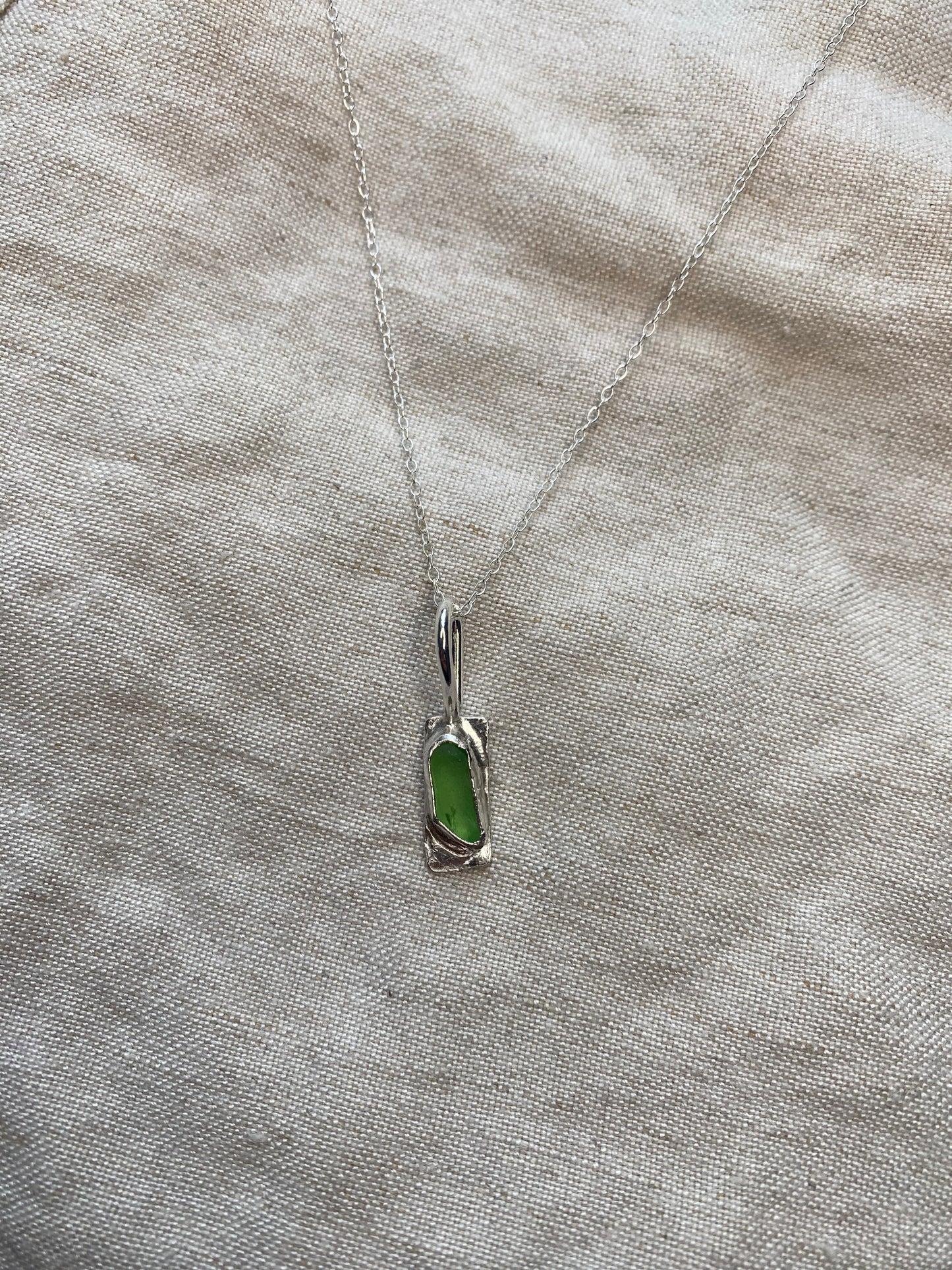 Mini Hammered Necklace - Green