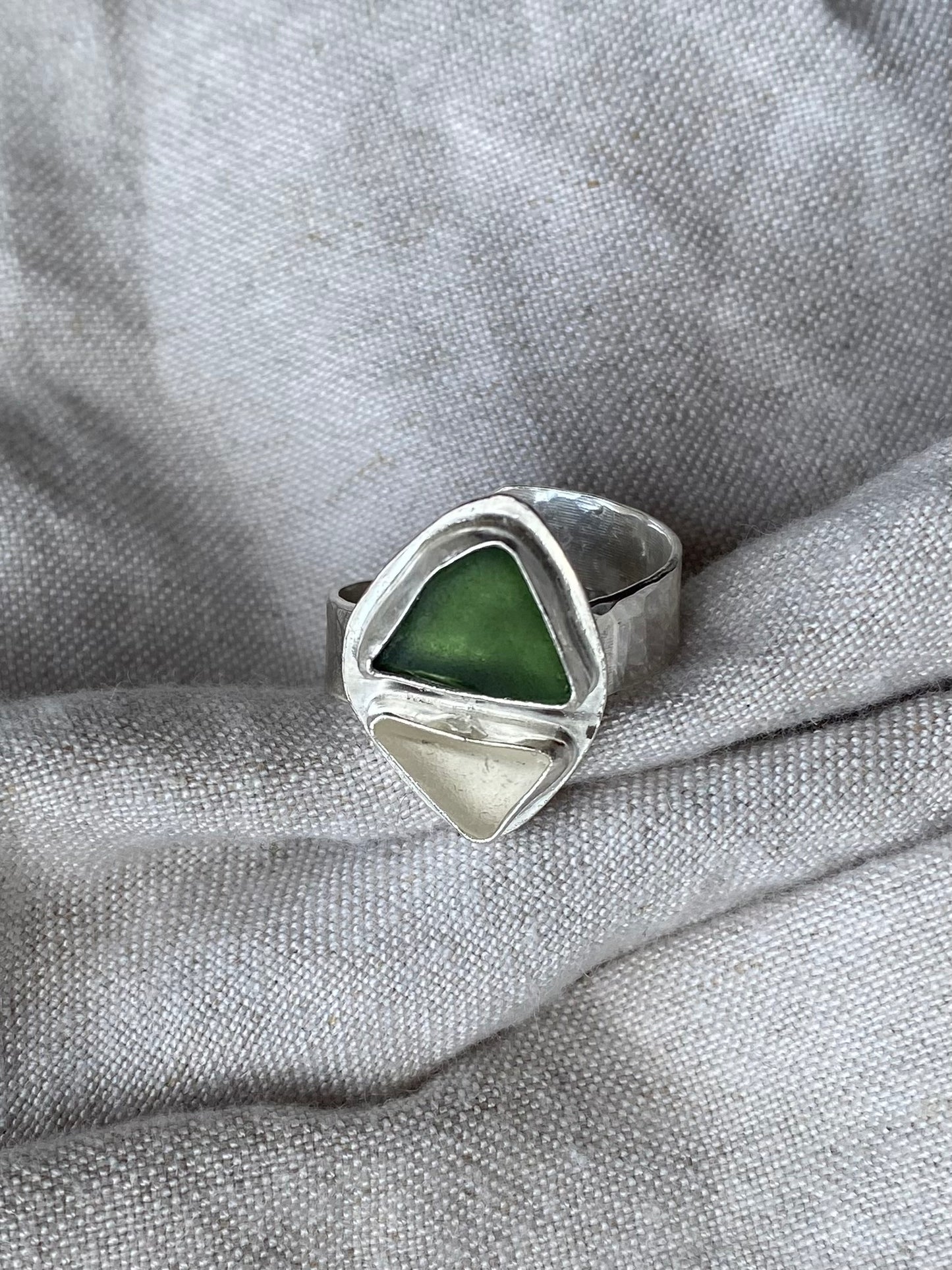 Double Seaglass Ring - Custom