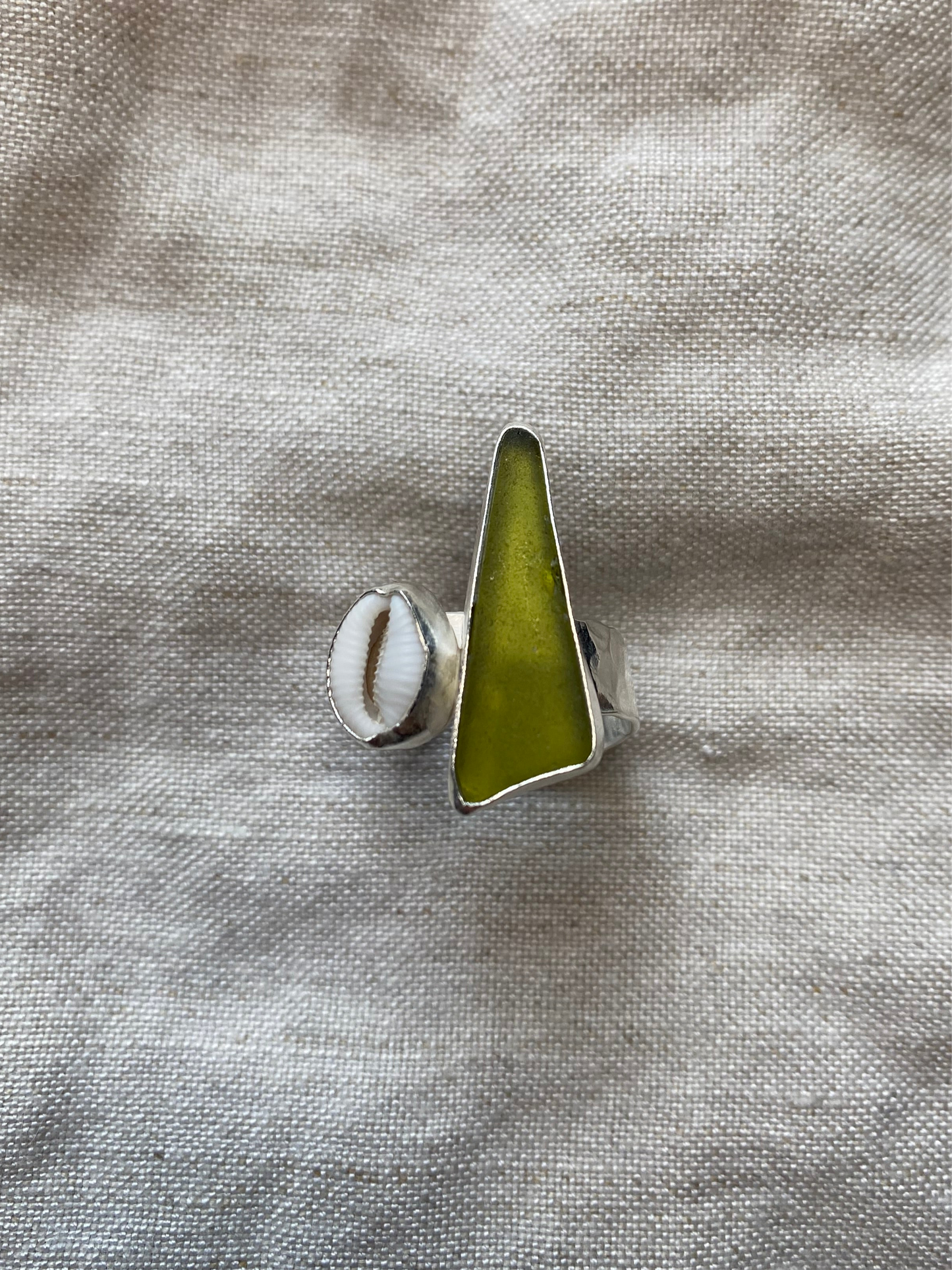 Seaglass & Shell Ring