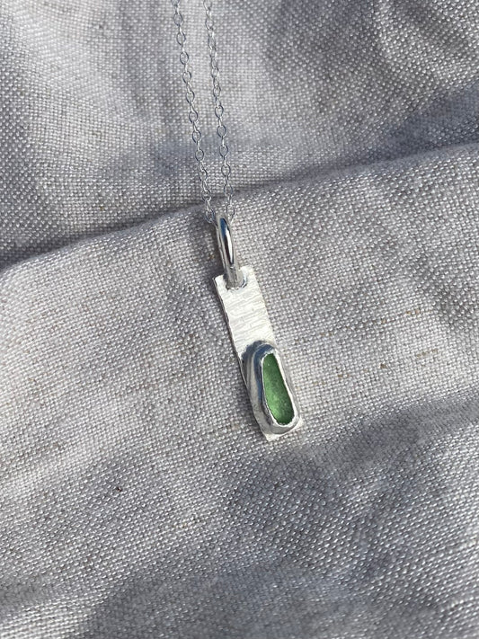 Mini Wave Necklace - Green