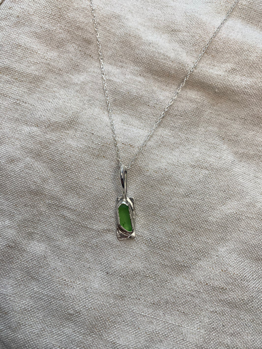 Mini Hammered Necklace - Green
